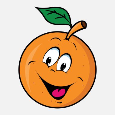 Beyaz arkaplanda izole edilmiş neşeli turuncu vektör