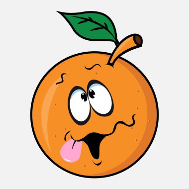 Beyaz arkaplanda izole edilmiş neşeli turuncu vektör