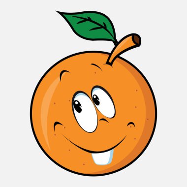 Beyaz arkaplanda izole edilmiş neşeli turuncu vektör