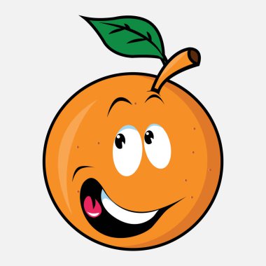 Beyaz arkaplanda izole edilmiş neşeli turuncu vektör