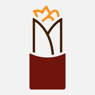 shawarma vektör simgesi beyaz arkaplanda izole edildi