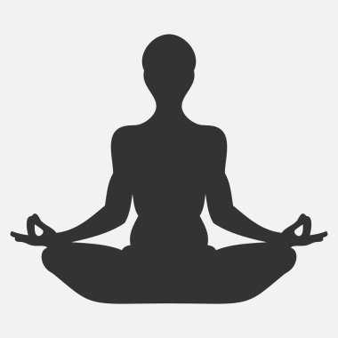 Beyaz arka plan üzerinde izole yoga vektör simgesi
