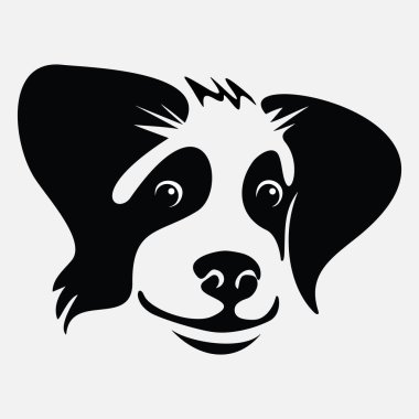 köpek yüz vektör simgesi beyaz arkaplanda izole edildi