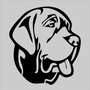 köpek yüz vektör simgesi beyaz arkaplanda izole edildi