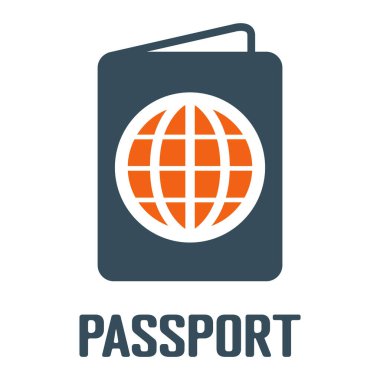 Beyaz arka planda yalıtılmış pasaport vektör simgesi