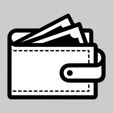 wallet vector icon isolated on white background