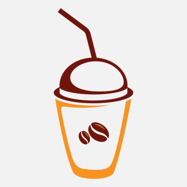 Beyaz arka plan üzerinde izole kahve Kupası vektör simgesi