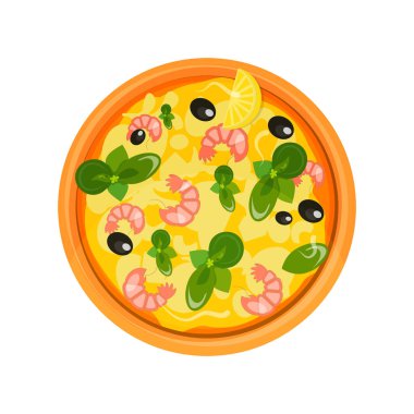 Beyaz arka plan üzerinde izole pizza vektör simgesi