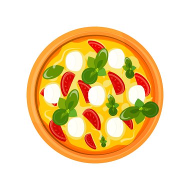 Beyaz arka plan üzerinde izole pizza vektör simgesi