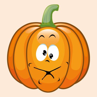 Beyaz arkaplanda izole edilmiş komik kabak simgesi vektörü