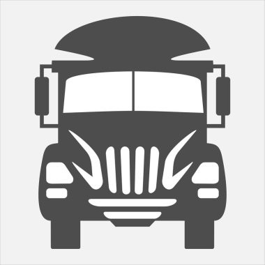 kamyon kabin ön vektör simgesi beyaz arkaplan üzerinde izole