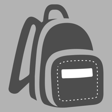 okul sırt çantası vektör simgesi beyaz arkaplan üzerinde izole