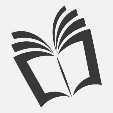 Beyaz arkaplanda izole edilmiş açık bir kitabın vektör simgesi