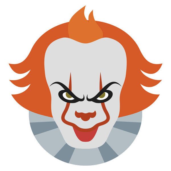 иконка векторного клоуна на белом фоне