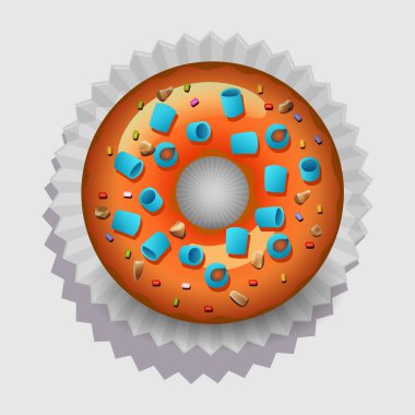 vektör tatlı çörek beyaz arkaplanda izole edildi