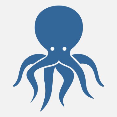 deniz mürekkep balığı vektör simgesi beyaz arkaplanda izole