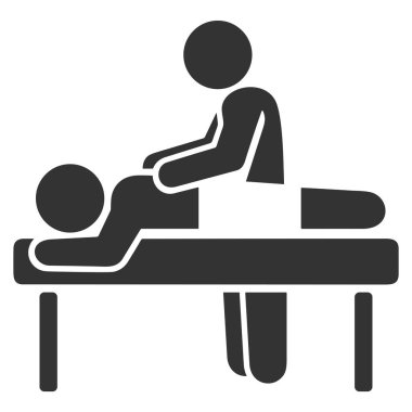 Masaj vektörü simgesi beyaz arkaplanda izole edildi