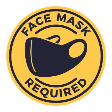 dikkat etiket yüz maskesi beyaz arkaplanda izole edilmelidir