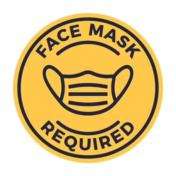 stock vector notice sticker face mask required isolated on white background