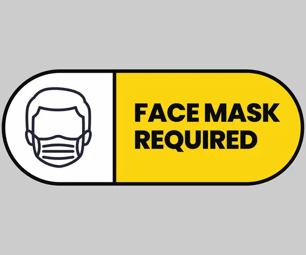 stock vector notice sticker face mask required isolated on white background