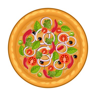 Beyaz arka plan üzerinde izole pizza vektör simgesi