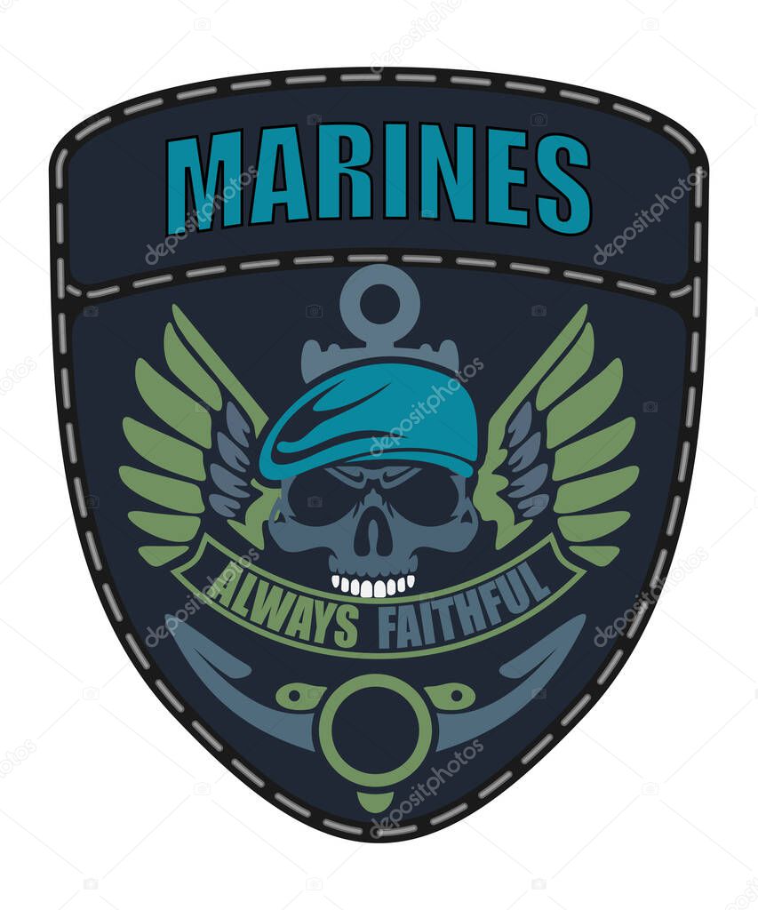 Vector military chevron marines isolated on white background