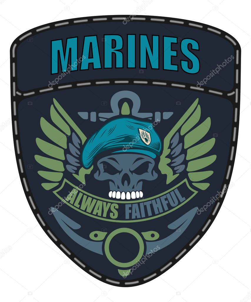 Vector military chevron marines isolated on white background
