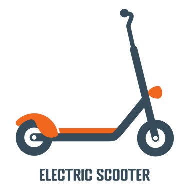 Beyaz arkaplanda izole edilmiş elektrikli scooter vektör simgesi