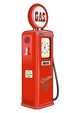 vektör retro benzin istasyonu beyaz arkaplanda izole edildi