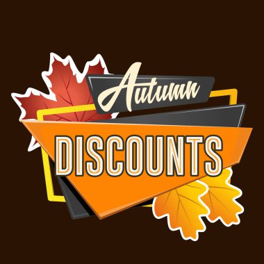 vector sticker autumn discounts isolated on white background clipart