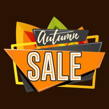 vektör etiketi sonbahar satışı beyaz arkaplanda izole edildi