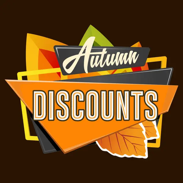 stock vector vector sticker autumn discounts isolated on white background