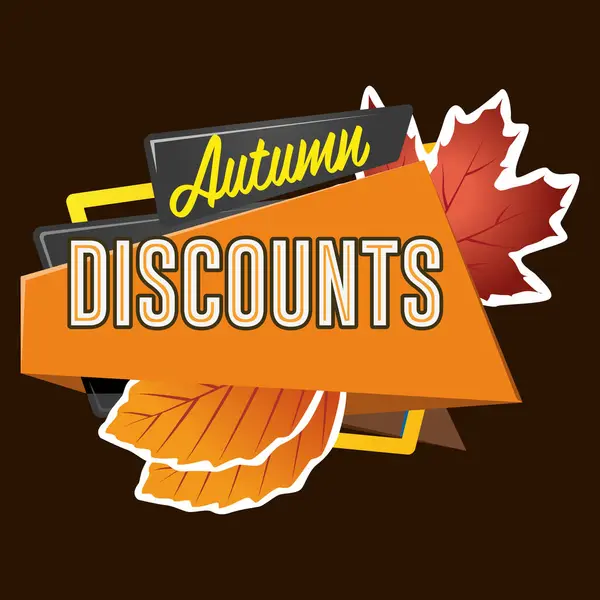 stock vector vector sticker autumn discounts isolated on white background