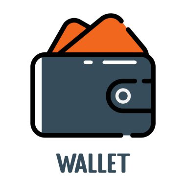 vektör cüzdanı simgesi beyaz arkaplanda izole edildi