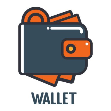 vektör cüzdanı simgesi beyaz arkaplanda izole edildi