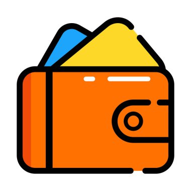 vektör cüzdanı simgesi beyaz arkaplanda izole edildi