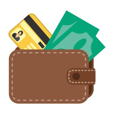 vektör cüzdanı simgesi beyaz arkaplanda izole edildi