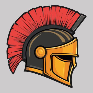 Beyaz arka planda izole edilmiş antik Roma lejyoner ve gladyatörünün miğferi