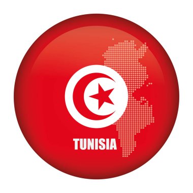 Tunus bayrağına sahip vektör simgesi 