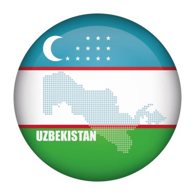 Özbekistan bayrağına sahip vektör simgesi 