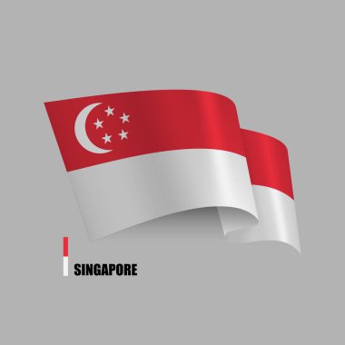 Singapur vektör bayrağı izole edildi