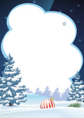 vektör noel ve karlı arkaplanda yeni yıl tebrik kartı