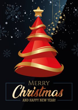 vektör noel yeni yıl tebrik kartı 4