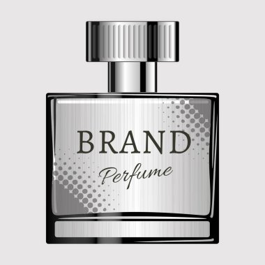 Beyaz arkaplanda izole edilmiş vektör parfüm şişesi