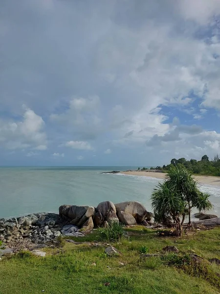 Vista Panorâmica Praia Tropical Indonésia — Fotografia de Stock