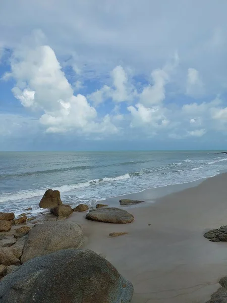 stock image Panoramic view of tropical beach in Indonesia