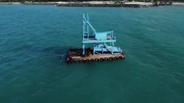 Accattivante Filmato Aereo Cattura Tradizionali Miniere Stagno Offshore Bangka Indonesia — Video Stock