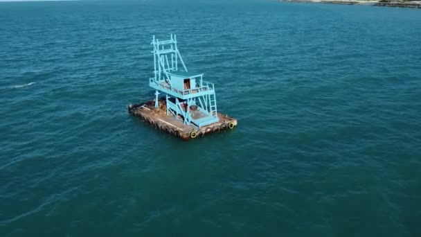 Menangkap Rekaman Udara Menangkap Tradisional Pertambangan Timah Lepas Pantai Bangka — Stok Video