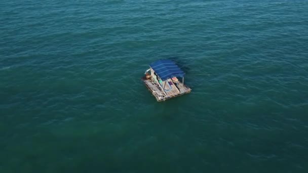 Menangkap Rekaman Udara Menangkap Tradisional Pertambangan Timah Lepas Pantai Bangka — Stok Video