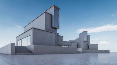 Mimari 3d modern asgari evin tasviri 